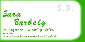 sara barbely business card